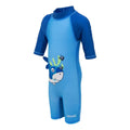 Elysium Blue-Hawaiian Blue - Side - Regatta Childrens-Kids Bubble The Shark Rash Guard Swimsuit