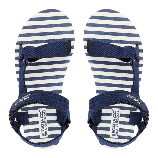 Navy-Navy - Pack Shot - Regatta Womens-Ladies Lady Vendeavour Striped Sandals