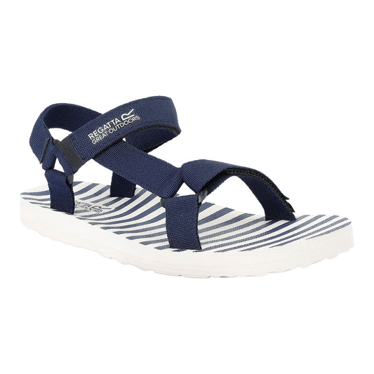 Navy-Navy - Front - Regatta Womens-Ladies Lady Vendeavour Striped Sandals