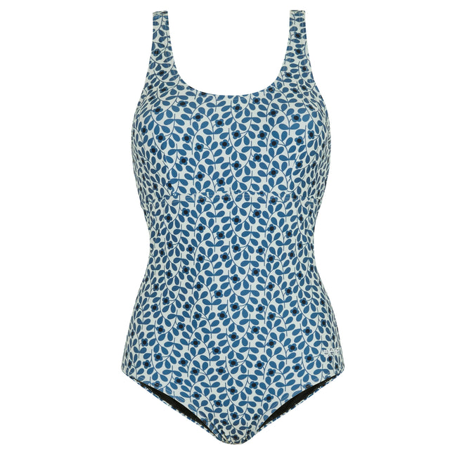 Blue - Front - Regatta Womens-Ladies Orla Kiely Jasmine Flower One Piece Swimsuit