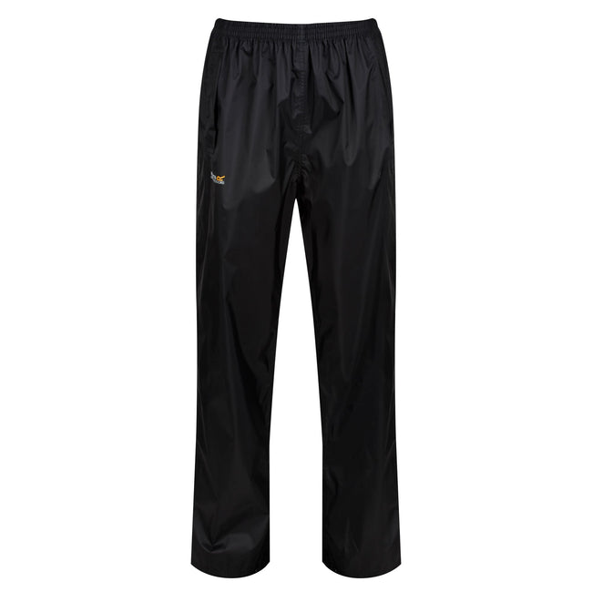 Black - Front - Regatta Great Outdoors Womens-Ladies Adventure Tech Pack It Waterproof Overtrousers