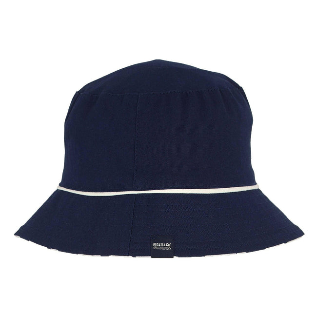 Navy - Side - Regatta Womens-Ladies Abstract Floral Reversible Bucket Hat