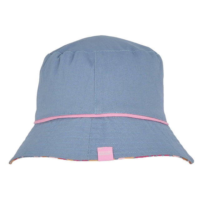 Chambray Blue - Side - Regatta Womens-Ladies Floral Reversible Bucket Hat