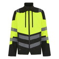 Black-Yellow - Front - Regatta Professional Mens Hi-Vis 3 Layer Soft Shell Jacket