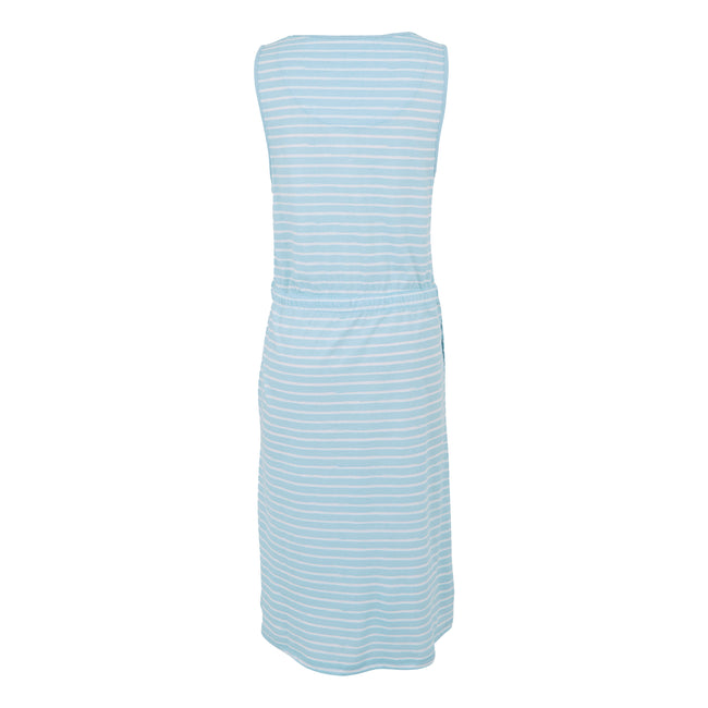 Chambray Blue-White - Back - Regatta Womens-Ladies Ariena Painterly Stripe Casual Dress