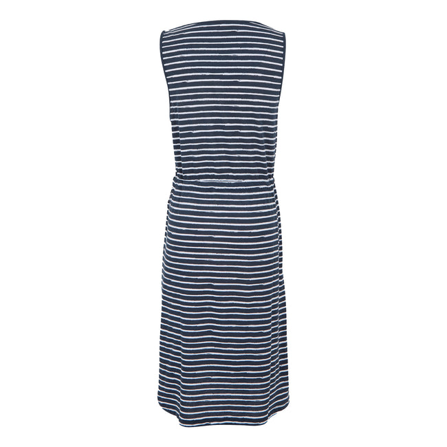 Navy-White - Back - Regatta Womens-Ladies Ariena Painterly Stripe Casual Dress