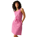 Pink Fusion-White - Lifestyle - Regatta Womens-Ladies Ariena Painterly Stripe Casual Dress