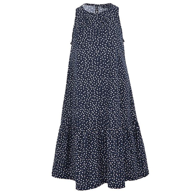 Navy-White - Front - Regatta Womens-Ladies Trisa Micro-Dot Smock Dress
