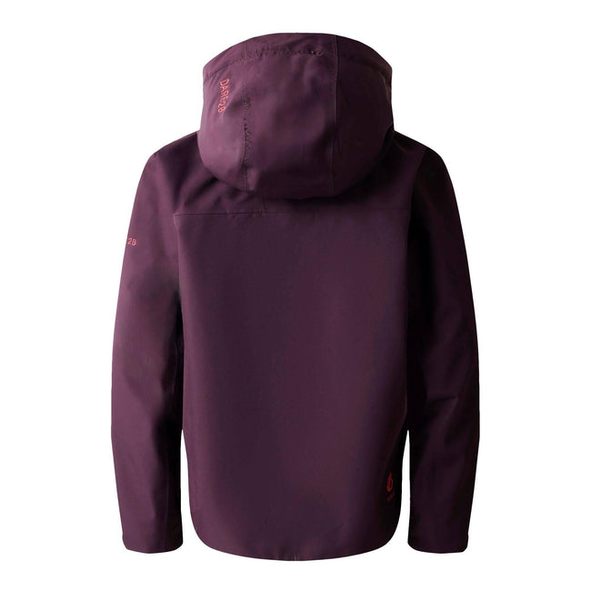 Deep Plum - Back - Dare 2B Childrens-Kids Switch Out Waterproof Jacket