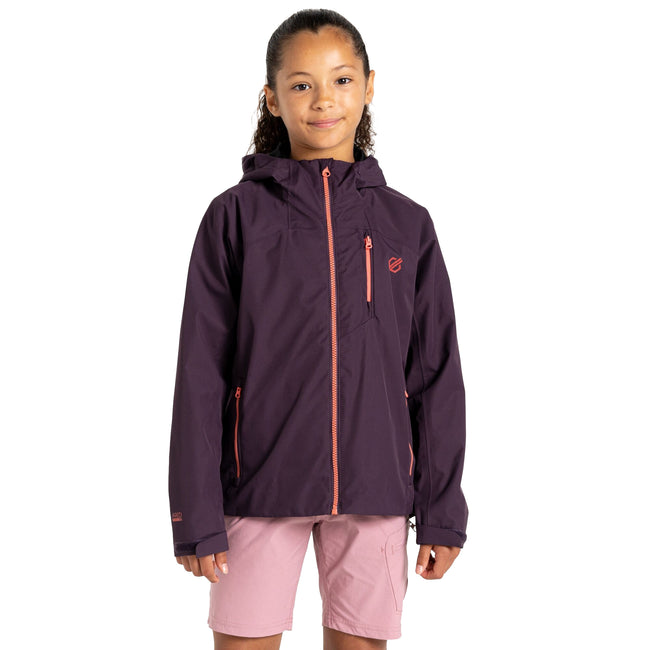Deep Plum - Lifestyle - Dare 2B Childrens-Kids Switch Out Waterproof Jacket