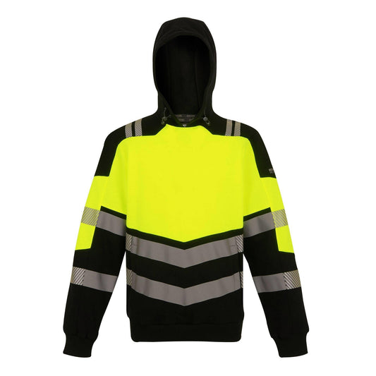 Black-Yellow - Front - Regatta Professional Mens High-Vis Hoodie