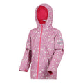 Lilas-Light Vanilla-Beaujolais - Side - Regatta Childrens-Kids Lever II Printed Waterproof Jacket