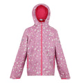 Lilas-Light Vanilla-Beaujolais - Front - Regatta Childrens-Kids Lever II Printed Waterproof Jacket