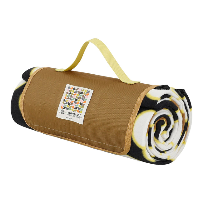 Yellow - Back - Regatta Orla Kiely Spinning Flower Picnic Blanket