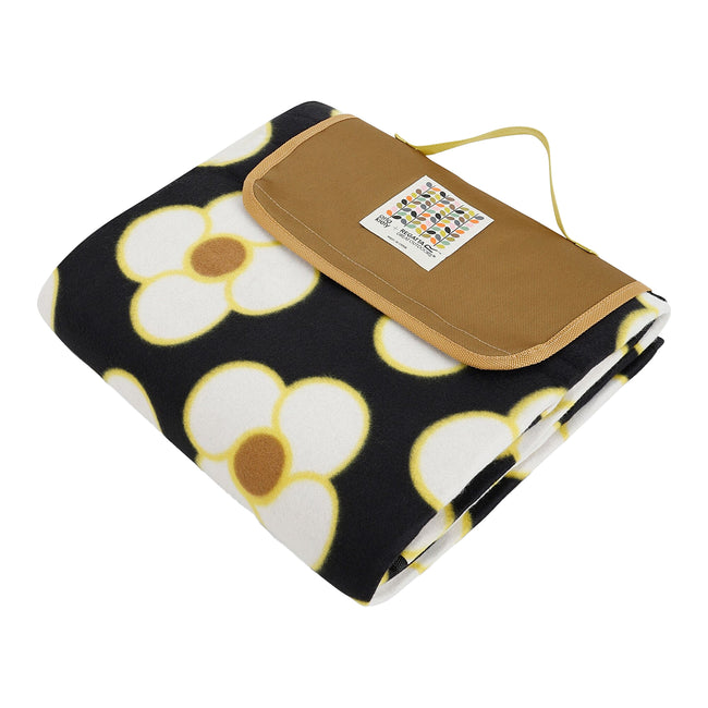 Yellow - Side - Regatta Orla Kiely Spinning Flower Picnic Blanket