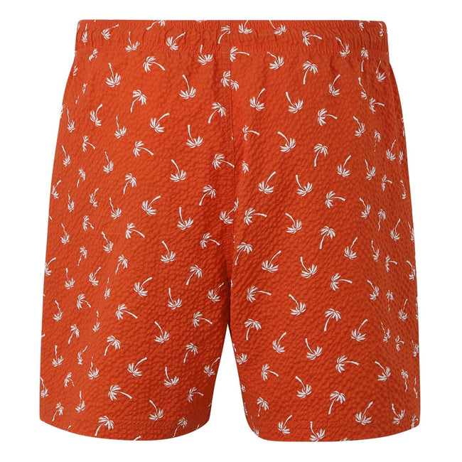 Poppy Red - Back - Regatta Mens Loras Palm Swim Shorts