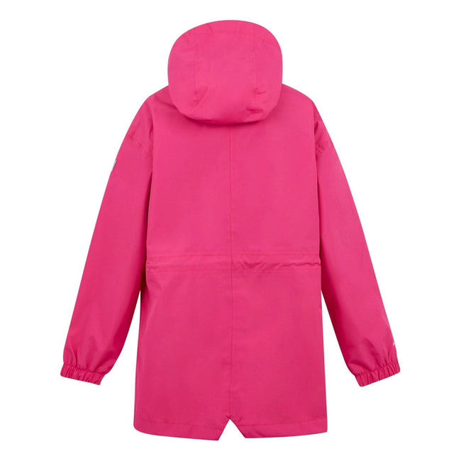 Pop-Navy-White - Back - Regatta Childrens-Kids Ballina Stripe Waterproof Jacket