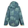 Stormy Weather-Glacier-Bright Marigold - Back - Regatta Childrens-Kids Lever II Printed Waterproof Jacket