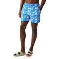 Elysium Blue - Lifestyle - Regatta Mens Loras Leaf Seersucker Swim Shorts