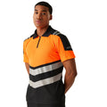 Black-Orange - Side - Regatta Professional Mens Hi-Vis Polo Shirt