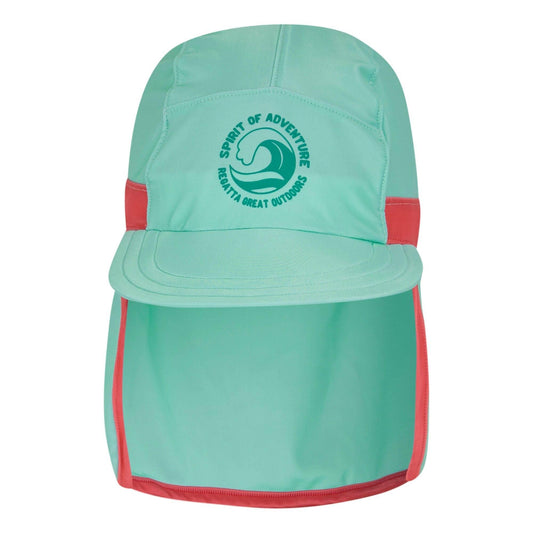 Aruba Blue-Peach Bloom - Front - Regatta Childrens-Kids II Neck Protector Cap