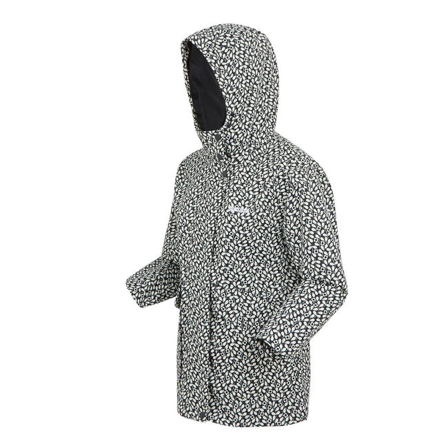 Black - Side - Regatta Childrens-Kids Orla Kiely Jasmine Flower Waterproof Jacket