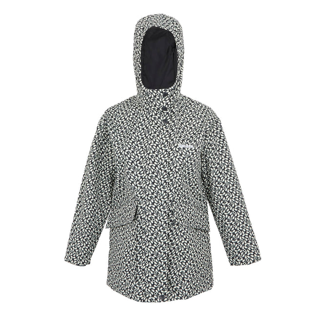 Black - Front - Regatta Childrens-Kids Orla Kiely Jasmine Flower Waterproof Jacket