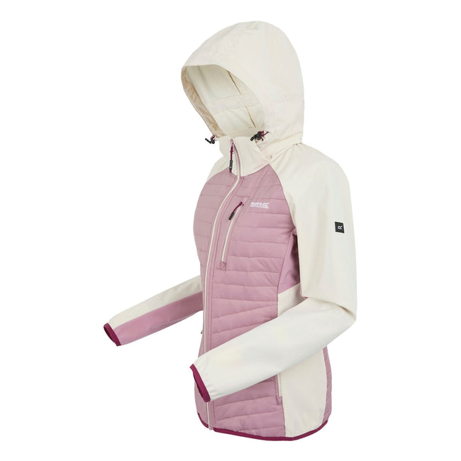Navy-Icy Morn - Close up - Regatta Womens-Ladies Pro Hybrid II Padded Jacket