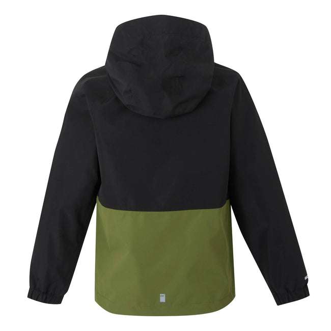Black-Nephrite Green-Grenoble Green - Back - Regatta Childrens-Kids Hanleigh II Waterproof Jacket