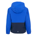 Olympian Blue-Navy-Tangerine Tango - Back - Regatta Childrens-Kids Hanleigh II Waterproof Jacket