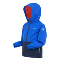 Olympian Blue-Navy-Tangerine Tango - Side - Regatta Childrens-Kids Hanleigh II Waterproof Jacket