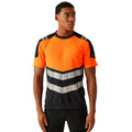 Black-Orange - Back - Regatta Professional Mens High-Vis T-Shirt