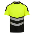Black-Yellow - Front - Regatta Professional Mens High-Vis T-Shirt