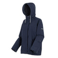 Navy - Side - Regatta Womens-Ladies Sasry Waterproof Jacket