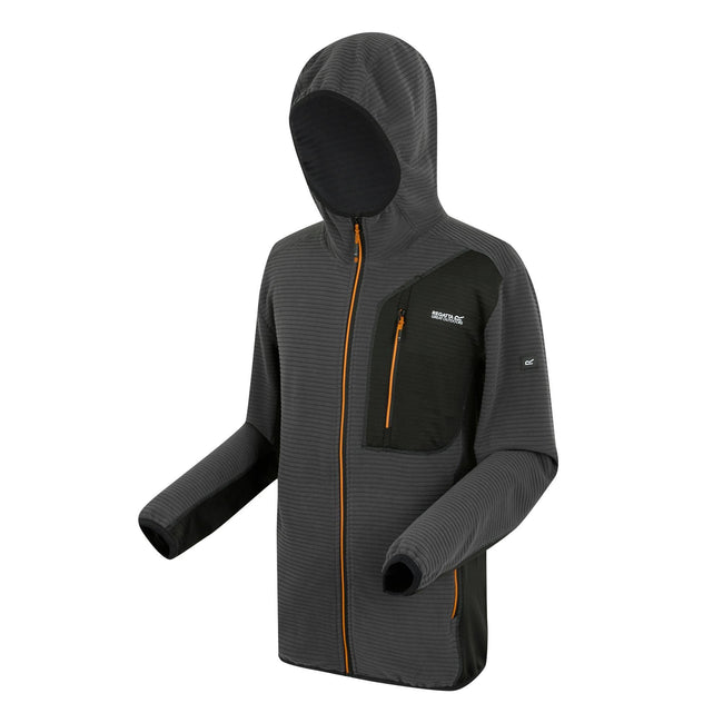 Ash-Black - Side - Regatta Mens Lakewright Full Zip Fleece Jacket