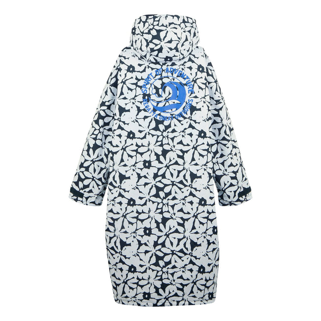 Navy-White - Back - Regatta Unisex Adult Large Floral Changing Robe