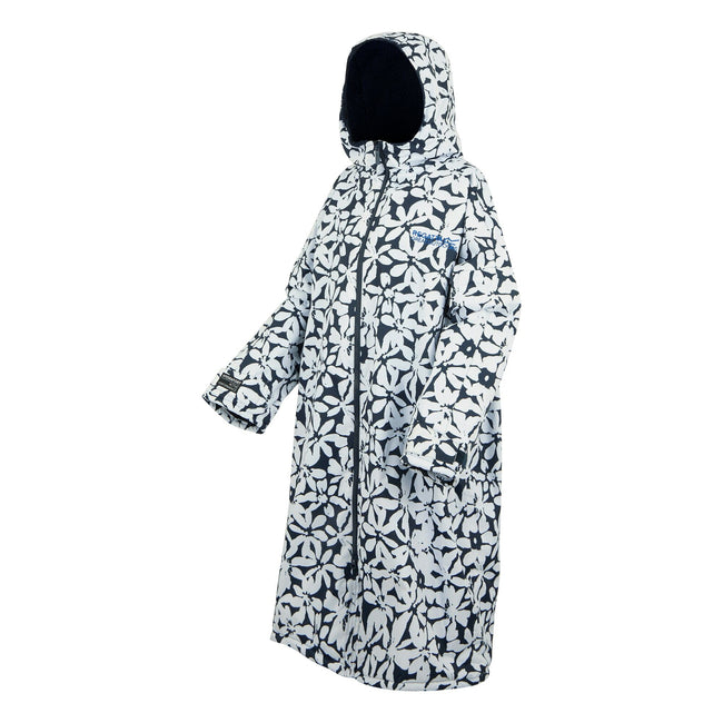 Navy-White - Side - Regatta Unisex Adult Large Floral Changing Robe