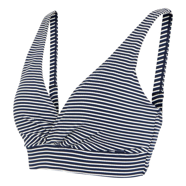 Navy-White - Side - Regatta Womens-Ladies Stripe Bikini Top