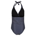 Navy-White - Back - Regatta Womens-Ladies Flavia II Stripe One Piece Swimsuit