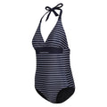 Navy-White - Side - Regatta Womens-Ladies Flavia II Stripe One Piece Swimsuit
