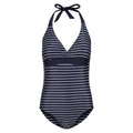 Navy-White - Front - Regatta Womens-Ladies Flavia II Stripe One Piece Swimsuit