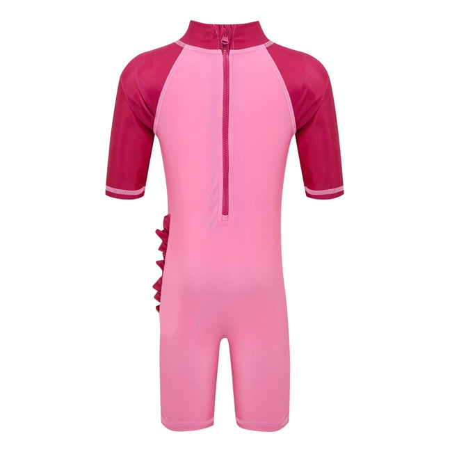 Sweet Pink - Back - Regatta Childrens-Kids Luna Unicorn One Piece Swimsuit