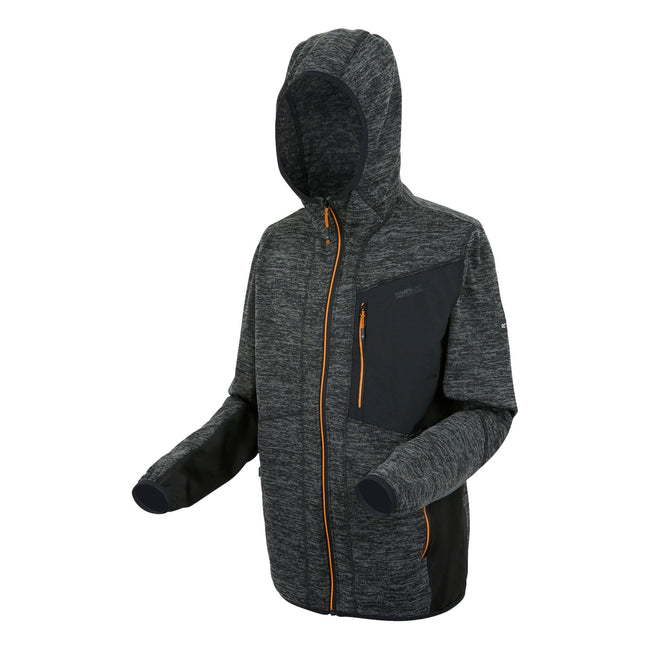 Ash Marl-Black-Fox - Side - Regatta Mens Alven Full Zip Fleece Jacket