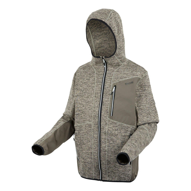 Golden Sand Marl - Close up - Regatta Mens Alven Full Zip Fleece Jacket