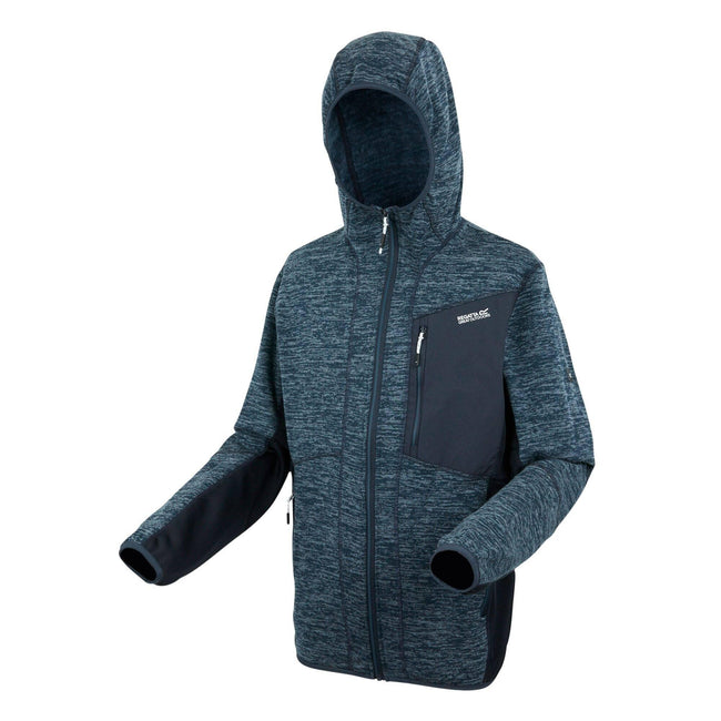 Moonlight Denim-Navy Marl - Close up - Regatta Mens Alven Full Zip Fleece Jacket