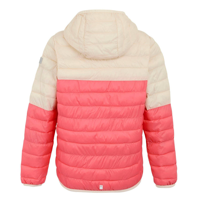 Peach Bloom-Light Vanilla - Pack Shot - Regatta Childrens-Kids Hillpack III Hooded Jacket