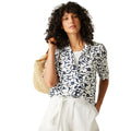 Navy-White - Lifestyle - Regatta Womens-Ladies Salise Floral Lightweight Shirt