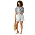 Navy-White - Close up - Regatta Womens-Ladies Salise Floral Lightweight Shirt
