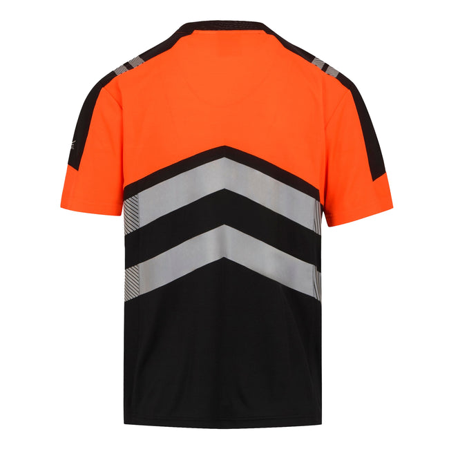 Black-Orange - Back - Regatta Mens X-Pro Bamboo Hi-Vis Vest