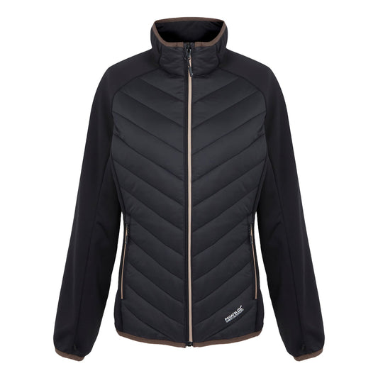 Black-Warm Taupe - Front - Regatta Womens-Ladies Carletta IX 3 in 1 Jacket